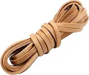 uxcell Flat Leather Cord, 5.5 Yard 6mm Leather String Strips Lacing for DIY Crafts Making Bracelet Purse Strap, Brown