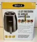 NEW Bella 14683 1.6-qt. Black Analog Air Convection Fryer dishwasher safe