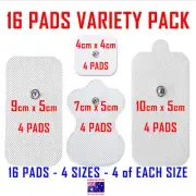 HiDow TENS EMS compatible ELECTRODE PADS - 16 PADS VARIETY PACK ⭐⭐⭐⭐⭐