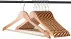 Anti-Slip Notches Home Master® Coat Hangers Wooden Swivel Hook Hanging Rod