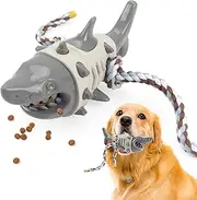 Dog Chew Toys for Aggressive Chewers, Toothbrush Stick Teeth Clean Tough Dog Toy for Large Medium Breed Dog, Pet Toy Shark Shape