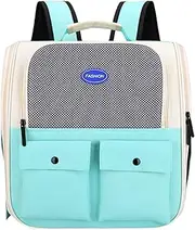 Puppy Backpack, Kitten Backpack, Breathable Pet Travel Backpack with Multiple Pockets, Cat Backpacks for Carrying Cats, Waist Belts, Padded Shoulder Straps, Carrier for Walks