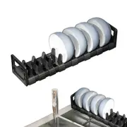 Aluminum Adjustable Cabinet Dish Drainer Storage Shelf with Removable Card Slot