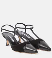 [Manolo Blahnik] Manolo Blahnik Gala 50 embellished leather sandals AU 6 black