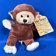 New - WEE BEARS MONKEY - 7" Plush Figure GANZ Village COSTUME 2011 Hood Flips