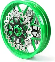 Neon Green Front Wheel Rim and Brake Discs Rotors Compatible with Honda CBR1000RR 2006-2016, Motorcycle Replacement Accessories Parts