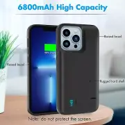 External Battery Case for iPhone 13 Pro Max/12 Pro Max Charging Cover Portable