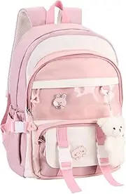 [Phaoullzon] Kawaii Backpack for Girls School Bookbag Cute Anime Backpacks with Pins and Pendant