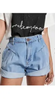 NwT one teaspoon High Waist streetwalker womens blue denim shorts 6 xs 22
