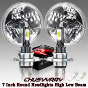 For MG MGB 1969-1981 Pair 7 inch Round LED Headlights High/Low Beam Bulbs (for: MG)