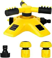 Garden Sprinkler,Water Sprinkler for Garden-Motion Activated Adjustable 360 Degree Rotation Lawn, for Plant Irrigation and Kids Playing (B,6-Points Water Connection)