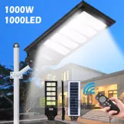 1000W LED Solar Flood Light Motion Sensor Wall Street Yard Outdoor Security Lamp
