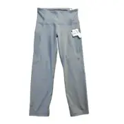NWT Old Navy Go Dry High Rise Crop Leggings Size Small Gray Pockets 22" Inseam