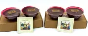 Longaberger Pottery Dessert Bowl Candles Macintosh Apple Set of 4 New In Box