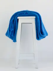 Masterweave Windermere Mohair Throw Rug Blanket - Cobalt