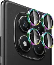 Holilo Camera Protection for Tempered Glass Camera Screen Protector for Xiaomi 14T 5G/Redmi Note 14 Pro 4G, 1 Set Anti-Scratch 9H Hardness Screen Protector Tempered Glass Camera Protection Rainbow