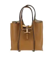 Tod's T Timeless Logo Plaque Tote Bag One size brown