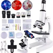 Microscope for Kids，40X-2000X Compound Microscope Mobile Phone Adapter with Micr