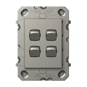 HPM ARTEOR 4 Gang Wall Switch - No Coverplate - Magnesium