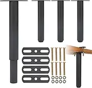 HAMON Adjustable Bed Legs Retractable Bed Legs for Bed Frame Sofa Furniture Load 500 kg (25-43 cm) Pack of 4 Black Metal
