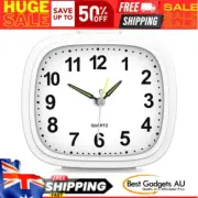 Analog Alarm Clock, Silent Non Ticking Bedside Clock Battery Powered, Small Trav