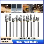 Tungsten Carbide Burr Bit Cutting Carving Burr 1/8" Shank Dremel Rotary Tool 10X