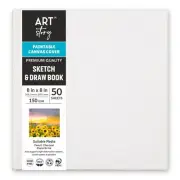 Little Birdie Customizable Canvas Cover Sketch And Draw Book-8"X8" CR91105