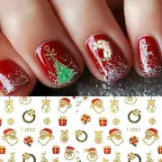 PrettyDiva Christmas Nail Stickers -10 Sheets Christmas Snowflakes Snowmen