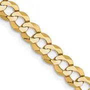 14K Yellow Gold 20 Inch 4.7mm Lightweight Flat Cuban With Lobster Clasp Chain