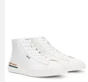 BOSS -HUGO BOSS - CLINT HITO IT LEATHER HIGH-TOP SNEAKERS IN WHITE