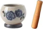 Pestle and Mortar Set Mortar and Pestle Set Herb Grinder Multifunctional Seasoning Masher Ceramic Manual Spice Bowl Mortar and Pestle(Blue)