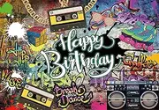 Felortte 7x5ft Polyester 80's 90's Graffiti Birthday Backdrop Retro 90s Legit Graffiti Urban 80s Hip Pop Photography Background for Happy Birthday Party Decorations Banner Studio Photobooth Props