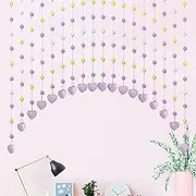 Door String Curtains, Home Decor Acrylic Beaded Curtain Acrylic Beads Hanging Room Divider Acrylic Rainbow Hearts for Room Doorway Decor (Color : Purple, Size : 20)