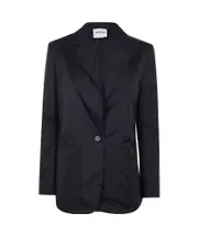 patch-pocket single-breasted blazer M black