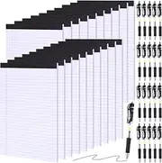 Marspark 40 Pcs 8.5 x 11 Legal Pads and 0.5 mm Retractable Ballpoint Pen, 50 Sheet Wide Ruled Notepads Perforated Lined Writing Pads Black Smooth Click Writing Pens for Home Study Office to Do Lists