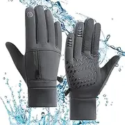 [Generic] Windproof Touchscreens Gloves - Waterproof Winter Gloves Touchscreen Pocket Mittens - Cold Weather Anti-Slip Riding Snowboard Gloves for Hiking, Running, Cycling Outdoor Activities
