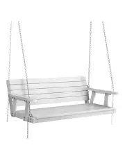 [Gardeon] Porch Wooden Bench Swing 3 Seat Chair in White