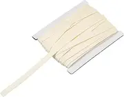 uxcell Double Fold Bias Tape for Sewing 1/3 Inch x 12 Yards Satin Pre-fold Continuous Binding Tape for Seaming Quilting Hemming Binding DIY Crafts, Beige White