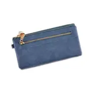 Fashion Women Wallets Dull Polish Pu Leather Wallet Double Zipper Day Clutch Purse Wristlet Handbags