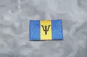 Patch Country Flag Sew On Iron On Jacket Shirt or Pants Barbados Color