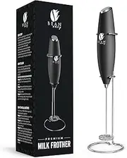 Bean Envy Electric Milk Frother Handheld Perfect for The Best Latte Whip Foamer Includes Stainless Steel Stand