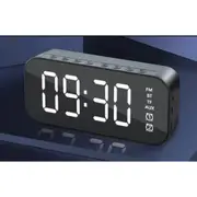Ozoffer Portable LED Mirror Digital Alarm Clock Wireless Bluetooth Home Speaker Decor