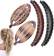 [Gammaeon] Pack of 4 Banana Clip Hair, Banana Clip Thick Hair, Retro Female Hair Accessory Hair Comb, Banana Hair Clip, Hair Clips, Vintage Fish Tail, Hair Clip
