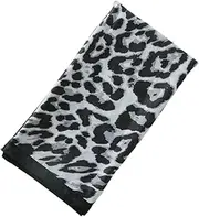 [FOMIYES] Leopard Print Women Scarf Stylish Beach Shawl for Sun Protection Versatile Travel Wrap for All Seasons Premium Grey