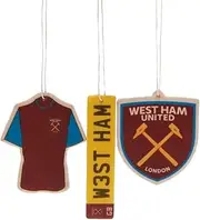 West Ham United FC Air Freshener Set (Pack of 3) (UK Size: One Size) (Claret Red/Yellow/Sky Blue)