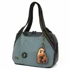 New Chala Bowling Zip Tote Large Bag Indigo Blue Pleather TWO BEARS Mama Baby