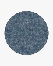 245' Round | Machine Washable Runner Rug | Kid & Pet Friendly | Indoor Rug | Crosshatch Sapphire Rug | Ruggable