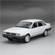 Die-cast 1:24 for Volkswagen Santana Miniature Model Car Alloy Diecast Sound Light Pull Back Vehicles Retro Collection Displays Miniature Vehicle(White)