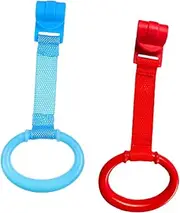 Generic 2pcs Pull Ring Links and Leash Bed Ring for Carrier Newborn to Crib Carrier Anti Lost Wrist Link for Leash for Walking Pie Plastic