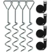 JUMPTASTIC 4pcs Trampoline Anchor Kit w/Tie Downs Universal Wind Stakes